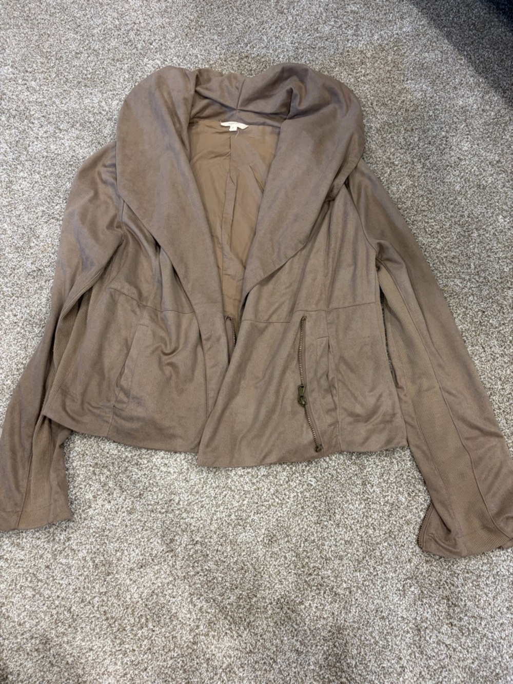 Mystree Neutral Taupe Open-Front Jacket